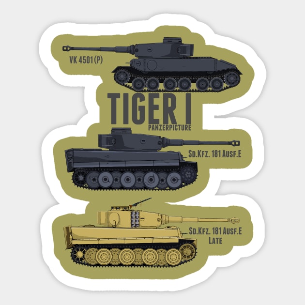 Tiger I Tigers T-Shirt Sticker by Panzerpicture